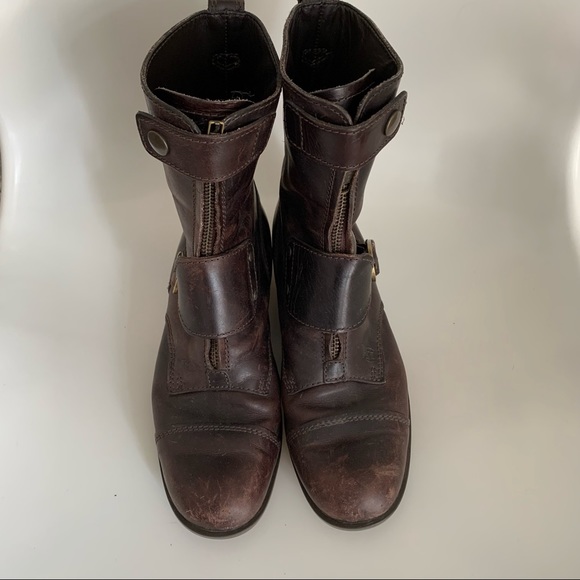 Hogan Brown Leather Buckled Biker Military Boots 6.5 BS2 - Picture 10 of 10